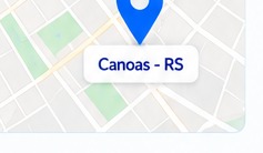 Mapa com marcação em Canoas, RS, recorte da arte original